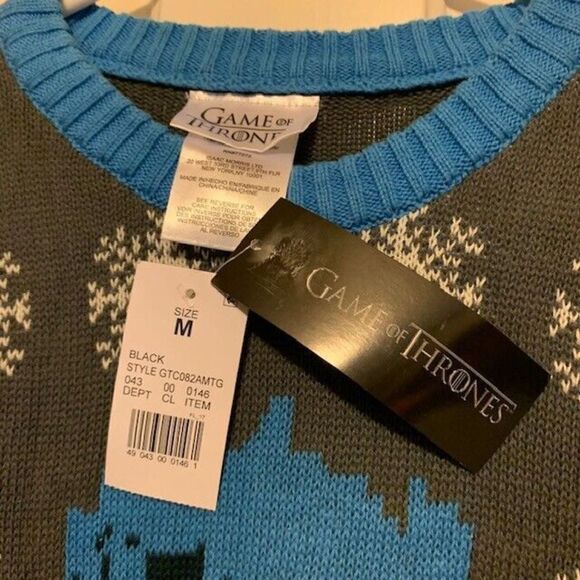 GAME OF THRONES SILENT NIGHT KING SIZE MEDIUM SWEATER NWT - Picture 3 of 5